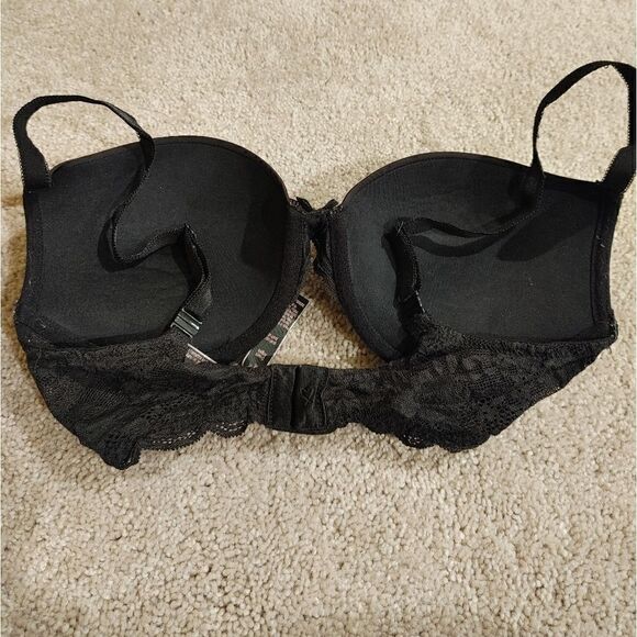 Victoria's Secret Dream Angels perfect Plunge black padded push-up bra 32 D D - Picture 7 of 13